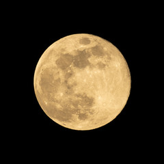 Full moon on a clear night in spring