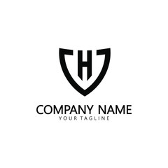Letter H Logo with Shield Shape on Light Background