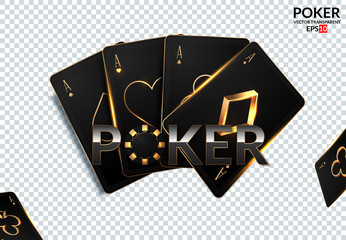 Obraz premium Casino design elements poker chips, playing cards and craps. Poker emblem