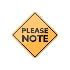 Please note road sign on white background