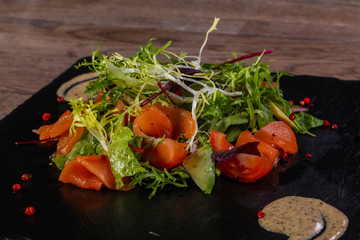 Salad with salmon and avocado