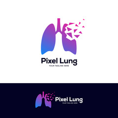 pixels lungs logo design vector, human lungs logo designs, respiratory system logo designs