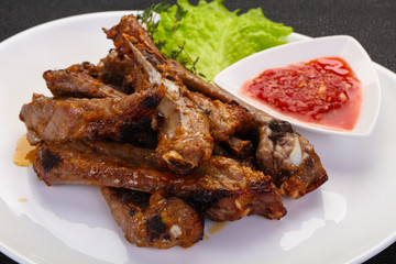 Roasted pork ribs