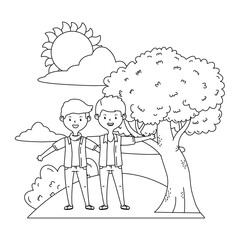 Teenage friends in park design