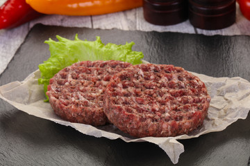 Raw burger cutlet