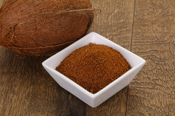 Coconut brown sugar in the bowl