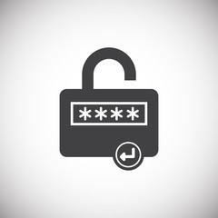 Password related icon on background for graphic and web design. Simple illustration. Internet concept symbol for website button or mobile app.