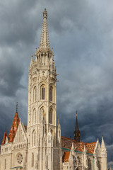 Gothic architecture. Matthias Church, Budapest. Hungary. Church of Our Lady