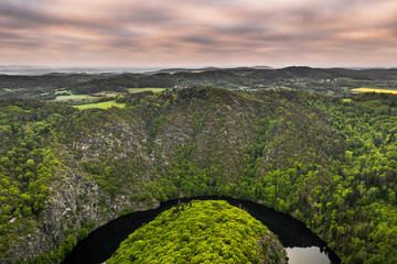 The Vltava river is 430.3 km long and drains an area 28,090 square km in size, over half of Bohemia...