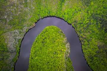 The Vltava river is 430.3 km long and drains an area 28,090 square km in size, over half of Bohemia and about a third of the Czech Republic's entire territory. 