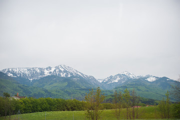 Views of Alps mountains in Austria