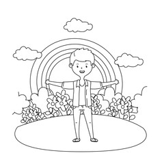 Isolated teenager boy cartoon design