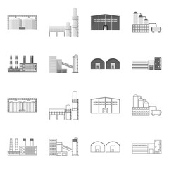 Vector design of production and structure symbol. Set of production and technology stock symbol for web.