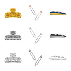 Vector design of beauty and fashion sign. Collection of beauty and female stock vector illustration.