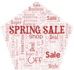 Spring Sale Word Cloud. Wordcloud Made With Text.