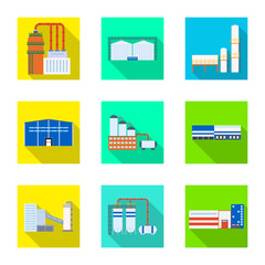 Vector illustration of architecture and technology sign. Set of architecture and building stock symbol for web.