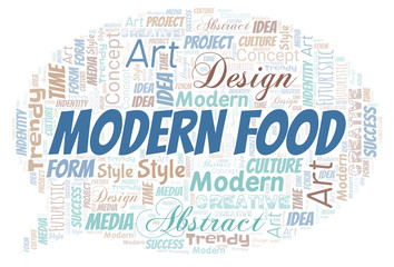 Fototapeta premium Modern Food word cloud. Wordcloud made with text only.