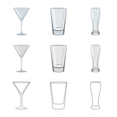 Vector illustration of form and celebration logo. Collection of form and volume stock symbol for web.