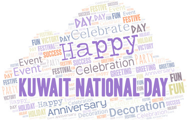 Kuwait National Day Word Cloud. Wordcloud Made With Text.