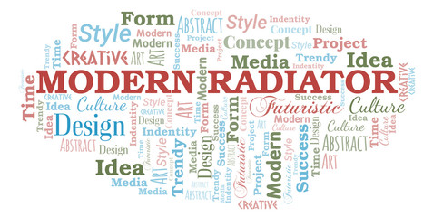 Obraz premium Modern Radiator word cloud. Wordcloud made with text only.