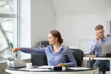 Female accountant working in office