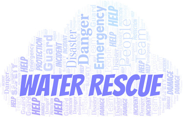 Water Rescue Word Cloud. Wordcloud Made With Text.