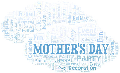 Fototapeta premium Mother's Day Word Cloud. Wordcloud Made With Text.