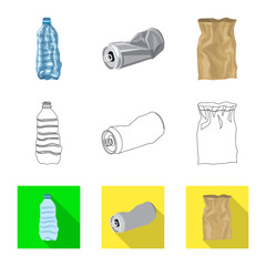 Isolated object of dump  and sort sign. Set of dump  and junk vector icon for stock.