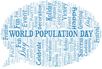 World Population Day Word Cloud. Wordcloud Made With Text.