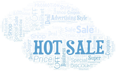 Hot Sale Word Cloud. Wordcloud Made With Text.