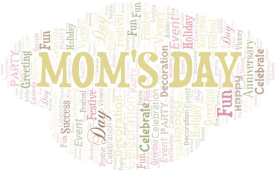Fototapeta premium Mom's Day Word Cloud. Wordcloud Made With Text.