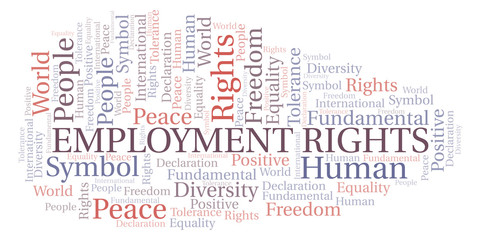 Fototapeta premium Employment Rights word cloud. Wordcloud made with text only.