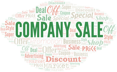 Company Sale Word Cloud. Wordcloud Made With Text.
