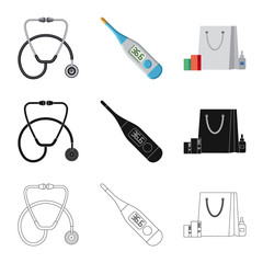 Vector design of pharmacy and hospital logo. Collection of pharmacy and business stock vector illustration.