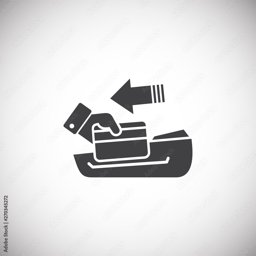 Poster pos terminal icon on background for graphic and web design. simple illustration. internet concept sy
