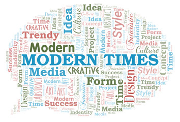 Modern Times word cloud. Wordcloud made with text only.