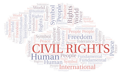 Fototapeta premium Civil Rights word cloud. Wordcloud made with text only.