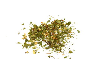 Common hawthorn flowers and leaves, Crataegi folium cum flore