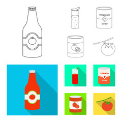 Vector design of vegetable and delicious symbol. Collection of vegetable and natural vector icon for stock.