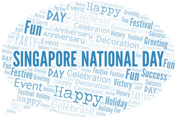 Singapore National Day Word Cloud. Wordcloud Made With Text.