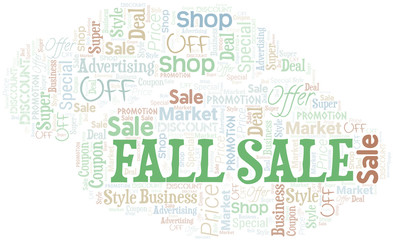Fototapeta premium Fall Sale Word Cloud. Wordcloud Made With Text.