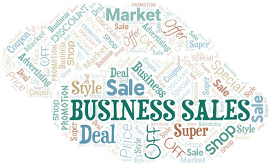 Obraz premium Business Sales Word Cloud. Wordcloud Made With Text.