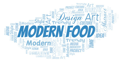 Fototapeta premium Modern Food word cloud. Wordcloud made with text only.