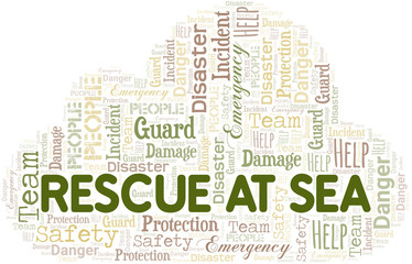 Obraz premium Rescue At Sea Word Cloud. Wordcloud Made With Text.