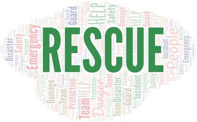 Fototapeta premium Rescue.Png Word Cloud. Wordcloud Made With Text.