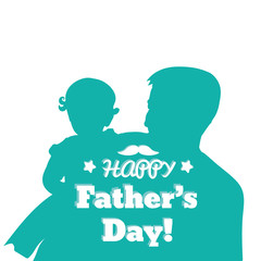 Father Carrying Daughter On His hands. Father's Day hand drawn illustration isolated on white. Family, Parent, Offspring, Love,