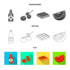 Vector design of vegetable and delicious icon. Collection of vegetable and natural vector icon for stock.