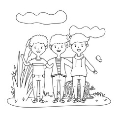 Teenage friends in park design