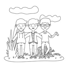 Teenage friends in park design