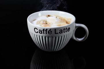 Hot coffee latte cup delicious.